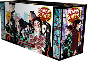 ภาพสินค้า Demon Slayer: Kimetsu no Yaiba Complete Box Set แสดงกล่องและชุดมังงะจาก VIZ Media