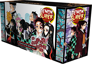 ภาพสินค้า Demon Slayer: Kimetsu no Yaiba Complete Box Set แสดงกล่องและชุดมังงะจาก VIZ Media
