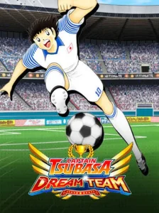 ตัวละคร Captain Tsubasa กำลังเตะฟุตบอลในภาพ Captain Tsubasa: Dream Team