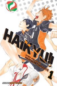 ภาพปกมังงะ Haikyu เล่ม 1 ฉบับ VIZ แสดงฮินาตะ โชโยและคาเงยามะ โทบิโอะ ผลงานของ Haruichi Furudate