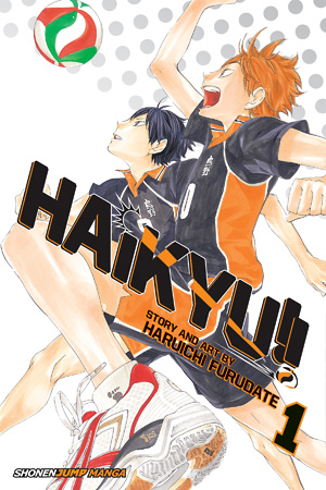 ภาพปกมังงะ Haikyu เล่ม 1 ฉบับ VIZ แสดงฮินาตะ โชโยและคาเงยามะ โทบิโอะ ผลงานของ Haruichi Furudate